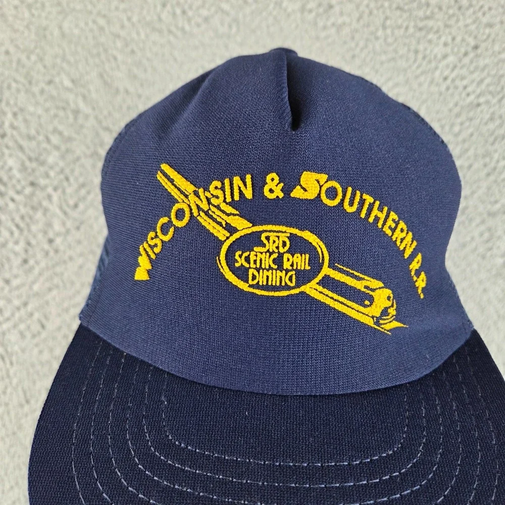 Vintage‎ Wisconsin & Southern Railroad Co Snapback Train Trucker Mesh Hat Cap
